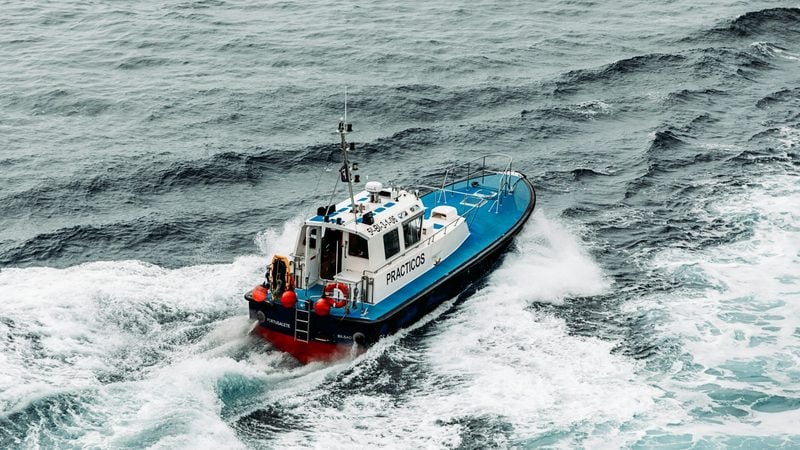 Pilot boat under way in open water
